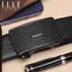 Elle Homme Herrengürtel Business Fashion Automatischer Schnalle -Gürtel, Top -Layer -Kuhspurgürtel, Herren 3235 Black 110 cm Geschenkbox