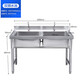 Non-standard stainless steel sink commercial sink with bracket sink vegetable basin wash basin single and double slots with shelf with faucet three pools long 145 wide 50 high 80 1.0 thick