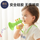 Tile trumpet children's toy baby baby blowing music blowing instrument blowing trumpet harmonica can whistle cherry blossom pink with hanging neck rope