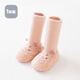 Cotton Twin otoño e invierno zapatos de piso de bebé baby baby dispensing baby interior invernado en espesas niño y niña zapatos y calcetines para niños pequeños rosa 1 par tamaño promedio (6-12 meses) longitud del pie 11.5-12 cm