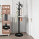 Quanpinwu coat rack, floor-standing clothes drying rack, bedroom clothes rack, home clothes hanging rack, household clothes drying rack, simple black (30CM marble), high quality thickened carbon steel main pole