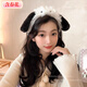 Cute plush puppy ears headband with spring flowers for women 2025 new face wash headband ugly baby funny hairpin winter headwear puppy headband