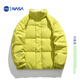 Nasamitoo Down Jacke für Männer und Frauen im Winter nationale Trendkarte Schachbrettständer Kragen Paar Wärme dünner Mantel für Teenager Freizeitkleidung 9215 Tinte Schwarz L.