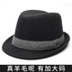 Rogosky counter trendy brand hat Shanghai Tang British retro woolen hat men's large size face-showing jazz hat for younger fathers and elders light luxury original twill wool brown L normal size (58-60cm)