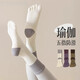 Modal five-finger yoga socks black and white gray autumn and winter Pilates silicone mid-length non-slip split toe indoor fitness 2 pairs white against gray. navy blue yoga socks
