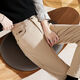 Star Eyebrows Baguette Women's Winter 2024 neue Samtjeans mit ganzjährig geradem breitem Khaki-Baumwollhosen verdickte Zigarette Khaki eine Schnalle [mit Velvet eingedickt] 13588 26 (80 bis 95 Jin [Jin gleich 0,5 kg]))