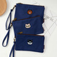 Craftsmanship chooses coin wallet clutch wallet women can put mobile phone handbag cartoon fabric wallet small canvas storage bag coin bag lotus color pink elephant