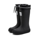 Botas de lluvia DG/DU High-Tube para mujeres, botas de lluvia de celebridades de Internet de moda, nuevo estilo más zapatos de agua tibia de terciopelo, zapatos de goma de tubo largo sin deslizamiento, de alta calidad [tit-touch-waterproof y no deslizante] negro 38/39 [tamaño pequeño]