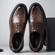 
CARTELO British hand-grabbed leather shoes for men business soft cowhide men's shoes formal shoes men's leather shoes 9758 brown 42