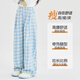 Yoyo One (Yoyo One) Girls Pantalones de patas anchas 2025 Nuevos niños grandes Big Big Casual Straight Spring Children Pantalones a cuadros Azules Pantalones de primavera de moda 15266 Azul + 15270 azul marino [dos sets] 120 120 cm
