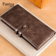 
Fania Wallet Men's Long Leather Head Layer Cowhide 2025 New Multifunctional Card Pack Certificate Pack Large Capacity Wallet Pack Coffee Color