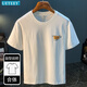 Camiseta blanca de Ueteey White Summer New Tendencia de alta gama Tendencia impresa Camiseta estampada Americana Luxury Comunicada camiseta de manga corta White [JSW9906 White] XL adecuado para 124-140Jin [Jin iguala 0.5 kg] desgaste