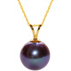 QSZB high-end quality purple natural Edison pearl pendant necklace 18K gold single perfect round popular model this year 18K gold single pendant without chain 8-9mm