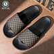 Woodpecker 2025 brand summer new retro British style flip-flops men's breathable outer non-slip slippers new 677 diamond lattice black 39