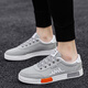 Wang Zhibu (Wangzhibu) Schuhe Herren 2025 Neue Herren -Leinwandschuhe koreanische Stil Sportloser Schuhe Male Studenten personalisierte bequeme Schuhe 6636 Grau und Weiß 40