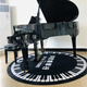 Dreamweaver Grand Piano Round Carpet Stool Non-slip Mat Washed Keyboard Staff Notes Thin Style Can Be Customized Black with Keyboard in Stock Small Keyboard in Stock 3 Meters Full Round
