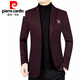 Pierre Cardin spring and autumn new style middle-aged men's casual suits dad suits single-piece houndstooth top XZ1770 red 180 135-150Jin Jin equals 0.5 kg