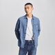 Lee standard version lapel classic workwear design men's long-sleeved denim shirt daily casual trend LMT009 light blue XL
