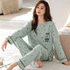 6xl extra-große fette Schwester langärmelige Pyjamas für Frauen im Frühjahr und Herbst und Fett Plus Size 240 Jin [Jin entspricht 0,5 kg] losen Anzug Herbst und Winter KNC9923 2xl [140-160 Jin [Jin entspricht 0,5 kg]]
