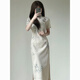 
Mankoyi's new Chinese style gentle retro Republic style cheongsam 2025 summer new young girl's modified dress length 718 lily of the valley 2XL Recommended 115-125 Jin [Jin equals 0.5 kg]