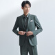 Annunciation Bird Suit Men's Spring Men's Merino Wool Business Travel Anti-Wrinkle Series Suit Suit Pants Suit Men Moss Green Texture Solid Color (Strong Twist) 48 A (175/96) / Please note waist or pants