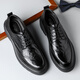 Zapatos de cuero para hombres de cartelo brock zapatos de masa de vaca shoes espesas con planta plesa zapatos formales zapatos de cuero 9859 negro aumentado 38