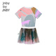 jnby by JNBY [Jiangnan Buddies Baby] Onesie Short Skirt Set Summer Cute Printed Mesh Girl Baby YM3H20610 690 Mixed Powder 90 cm