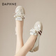 Daphne shallow mouth ballet dance shoes for women flat low heel lightweight commuter breathable sports and casual shoes Beige 38