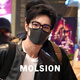 MOLSION 2025 new product Xiao Zhan Milan black frame glasses D-shaped men and women same style myopia frame match degree MJ5135B10 bright black single frame