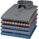 Primavera nueva camisa a cuadros puro a cuadros de algodón de manga larga para hombres suéter de papá de mediana edad camisa espesa de algodón 18-673 S 38
