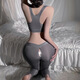 Pantalon de requin pour femmes portant une taille haute, le ventre et le levage de la hanche et la hanche 2024 Nouveaux leggons noirs Pantalons de yoga 6196 Black [Pantalon de yoga exposé à la hanche] Toute taille