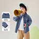 JELLYBABY pure cotton antibacterial boy's shirt baby handsome denim jacket boy's top spring children's spring shirt denim blue 90