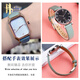 ADH women's genuine leather watch strap adapted to Armani small square watch small green watch AR11302 AR11149 14mm bracelet dark green-gold buckle width 14mm