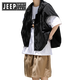 JEEP SPIRIT吉普日系潮流速干马甲男款夏季工装背心宽松连帽叠穿无袖外套 黑色 L