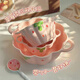 Persson double-ear ceramic bowl with spoon set soup bowl noodle bowl high-looking breakfast bowl Strawberry Duoduo 6-inch bowl with spoon