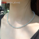 GIGAJEWE light cyan round sphere cut 5mm moissanite necklace sweater necklace holiday gift