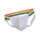 Young men's rainbow sexy thong three-dimensional large bag summer breathable rear hollow hip lifting double thong black + red + white M