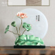 Mr. Nanchu Lotus Edredón pacífico adornos de nuevos adornos de estilo chino Crafts Room Office Ornnnnments Moving Moving Movings Jeje Moyei Peaceful Quilt es de aproximadamente 29*9*27.5cm de largo