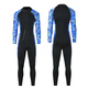 Gumuni cross-border 3MM one-piece wetsuit for men in the sea, cold-proof wetsuit, warm swimsuit, snorkeling paddleboard surfing, 3mm camouflage blue hooded 4XL