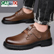 Cartelo Cowhide Men's Shoes New 2025 Shoes de cuero de cuero genuino de hombres para hombres zapatos de conducción transpirable Hombres 9908 Altura.