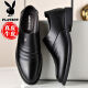 Zapatos para hombres de Playboy, zapatos de cuero formales de negocios, nuevos zapatos de trabajo versátiles de moda para hombres, calzado de boda de suela suave de cuero genuino 6189 negro single 40 40
