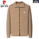 Pier Cardin Oro's Productive Pure Cashmere Cardigan Men's Men's Automne and Winter Milieu d'âge épaissis Pull Pull à glissière pour hommes Couleur caramel Couleur de caramel 9276 (100% Pilling) 4xl