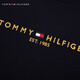 TOMMY HILFIGER童装男休闲简约字母刺绣圆领内搭打底衫长袖T恤TH2412015 藏青色654 150 M/150cm