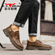 Bull Family Herrenschuhe 2025 SOMMER NEUER HOOL HOOL AMMREHALE RETRO CLASSIGKEITENLEDERSUSSUSSUSSCHUSS MARTIN SHOUS STOUTS BRONZE [Hollow atmable Style] GN124101179 43 (Sportschuhe Größe)