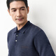 
Hengyuanxiang [100% wool] Long-sleeved T-shirt for men POLO neck sweater cardigan spring dad outfit thickened sweater men fengqing XL /180/96A
