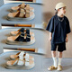 Ziweiqi's New Children's Slippers Soft Sole Retro Beach Shoes para niños y niñas 698 Beige 28 Longitud interna 17.8 cm