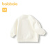 Balabala children's clothing baby bottoming shirt T-shirt girls top autumn and winter sweet temperament simple fashion trendy off-white 10302 100