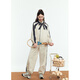 Zihan (ZIHAN) Zihan stand collar bow zipper jacket straight pants casual sports two-piece suit for women autumn beige S