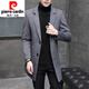 Pier Cardin Herbst und Winter Wollmantel Herren mittelgroßer koreanischer Stil trendiger Wollmantel Herren Windbreaker Girl Anzug schwarz xl