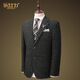 RESHILY wool suit jacket men's casual suit spring and autumn handsome trendy single Western Korean style slim pattern fabric, black and gray grid, single suit 185/XXL/54 (weight 150-160 Jin [Jin equals 0.5 kg])